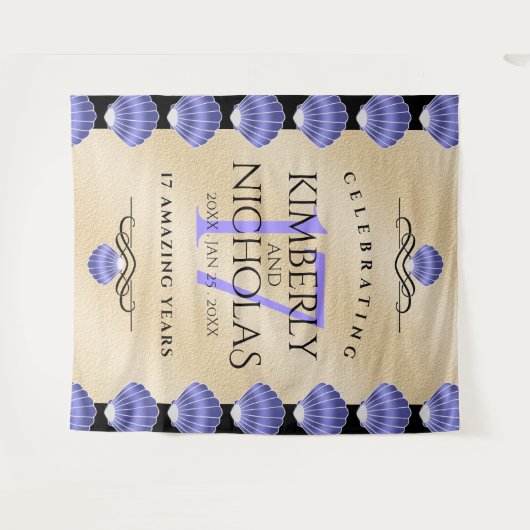 Elegant 17th Shells Wedding Jubileum Wandkleed (Voorkant (horizontaal))