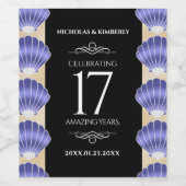 Elegant 17th Shells Wedding Jubileum Wijn Etiket