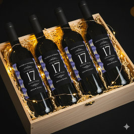 Elegant 17th Shells Wedding Jubileum Wijn Etiket