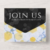 Elegant 18e Porcelain Wedding Jubileum All In One Uitnodiging (Achterkant)