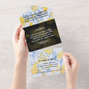 Elegant 18e Porcelain Wedding Jubileum All In One Uitnodiging