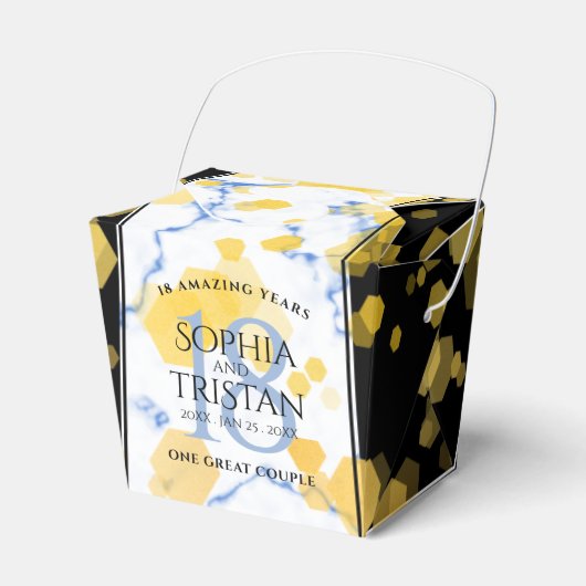 Elegant 18e Porcelain Wedding Jubileum Bedankdoosjes (Voorkant Zijde)