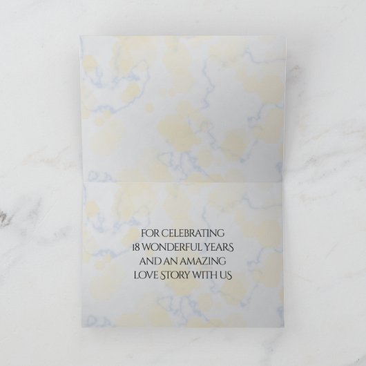 Elegant 18e Porcelain Wedding Jubileum Bedankkaart (Binnen)