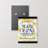 Elegant 18e Porcelain Wedding Jubileum Button (Voorkant / Achterkant)