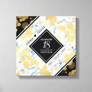 Elegant 18e Porcelain Wedding Jubileum Canvas Afdruk