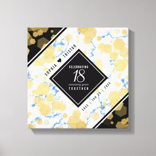 Elegant 18e Porcelain Wedding Jubileum Canvas Afdruk (Voorkant)