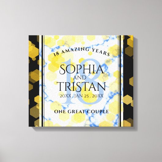 Elegant 18e Porcelain Wedding Jubileum Canvas Afdruk (Voorkant)