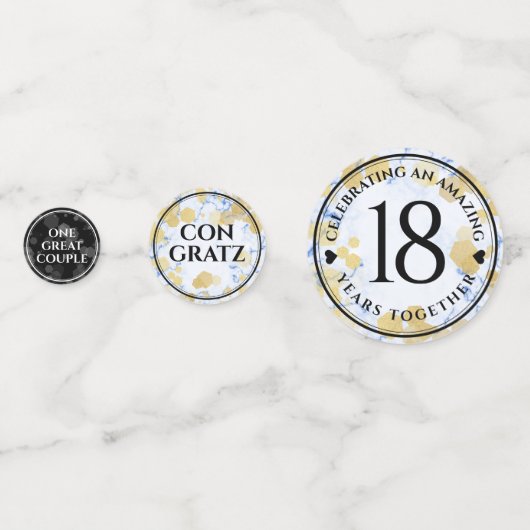 Elegant 18e Porcelain Wedding Jubileum Confetti (Voorkanten)