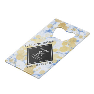 Elegant 18e Porcelain Wedding Jubileum Creditkaart Flessenopener