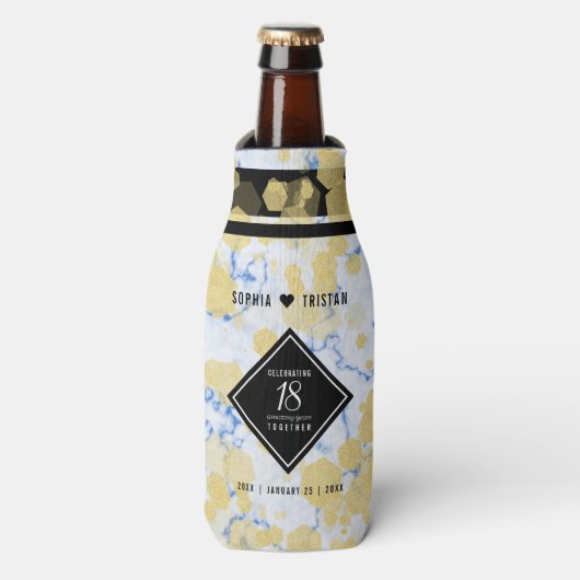 Elegant 18e Porcelain Wedding Jubileum Flesjeskoeler (Fles Voorkant)