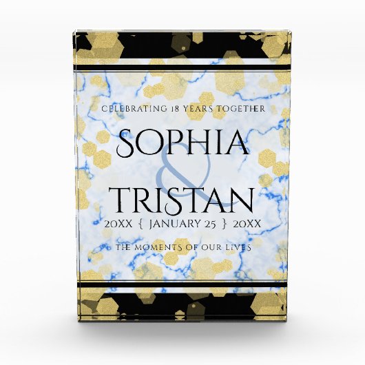 Elegant 18e Porcelain Wedding Jubileum Fotoblokken (Voorkant)
