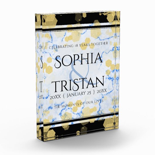 Elegant 18e Porcelain Wedding Jubileum Fotoblokken (Links)