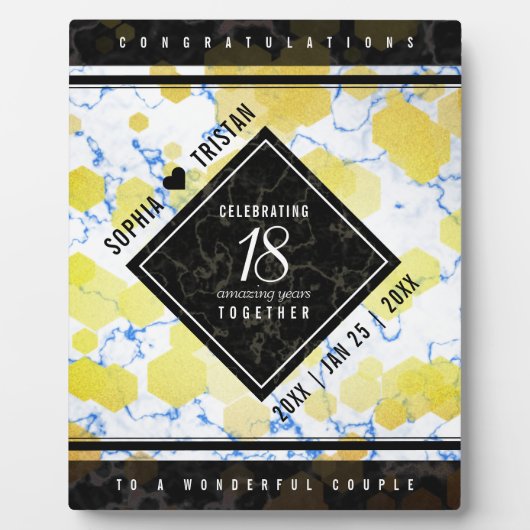 Elegant 18e Porcelain Wedding Jubileum Fotoplaat (Voorkant)