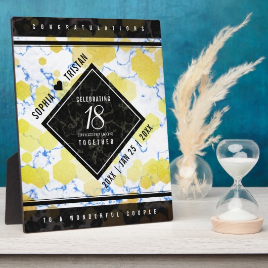 Elegant 18e Porcelain Wedding Jubileum Fotoplaat (Zijkant)