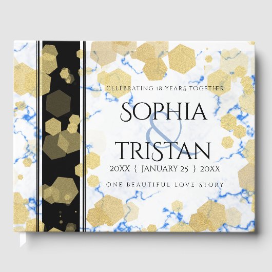 Elegant 18e Porcelain Wedding Jubileum Gastenboek (Voorkant)