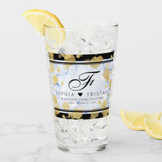 Elegant 18e Porcelain Wedding Jubileum Glas (Voorkant ijs)