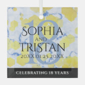 Elegant 18e Porcelain Wedding Jubileum Glas Ornament (Voorkant)