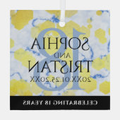 Elegant 18e Porcelain Wedding Jubileum Glas Ornament (Achterkant)