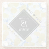 Elegant 18e Porcelain Wedding Jubileum Glazen Onderzetter (Achterkant)