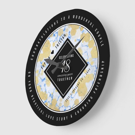 Elegant 18e Porcelain Wedding Jubileum Grote Klok (Hoek)