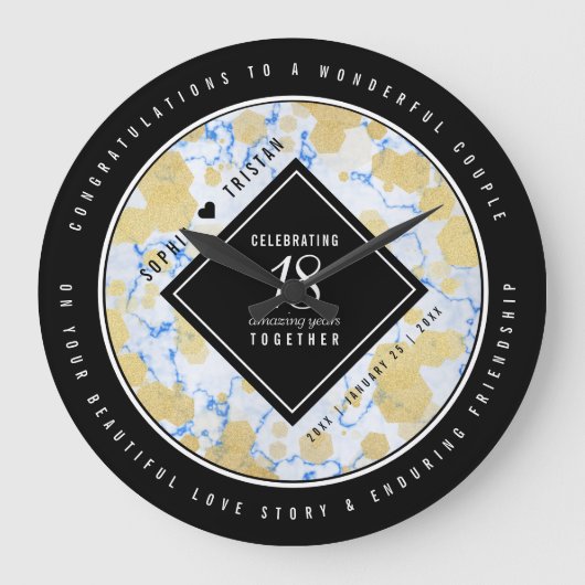 Elegant 18e Porcelain Wedding Jubileum Grote Klok (Voorkant)