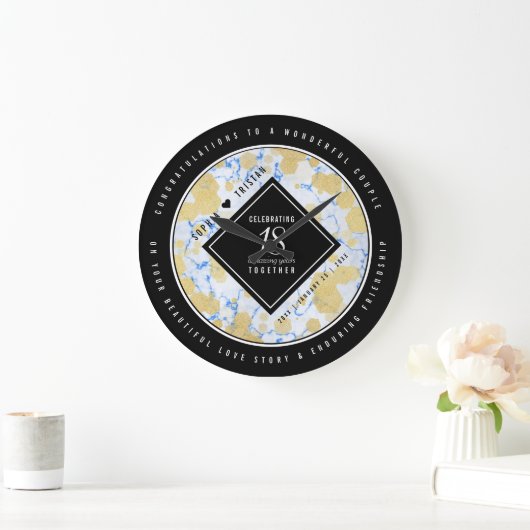 Elegant 18e Porcelain Wedding Jubileum Grote Klok (Huis)