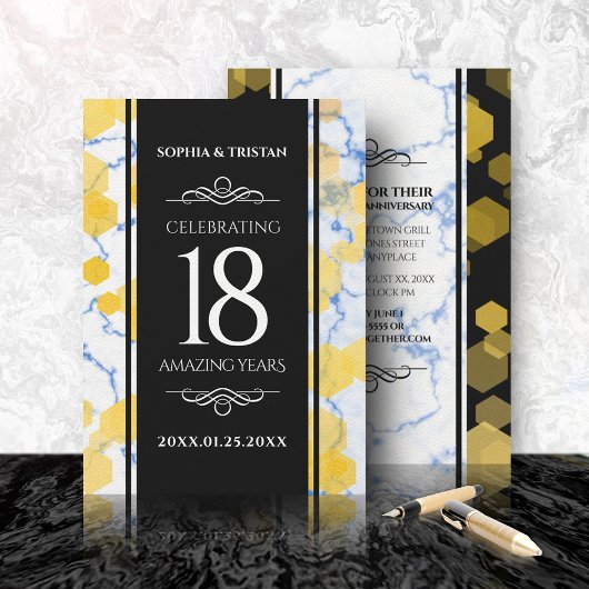 Elegant 18e Porcelain Wedding Jubileum Kaart