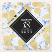 Elegant 18e Porcelain Wedding Jubileum Kartonnen Onderzetters (Voorkant)