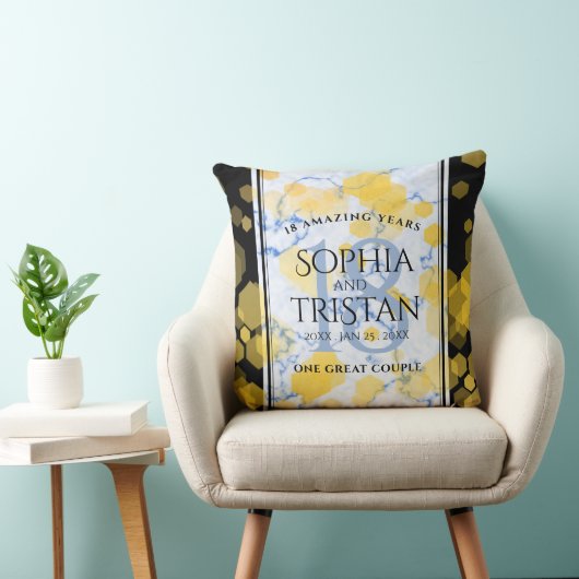 Elegant 18e Porcelain Wedding Jubileum Kussen (Stoel)