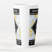 Elegant 18e Porcelain Wedding Jubileum Latte Mok (Voorkant)