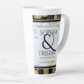 Elegant 18e Porcelain Wedding Jubileum Latte Mok (Rechterhoek)