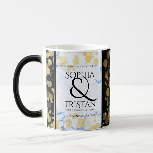 Elegant 18e Porcelain Wedding Jubileum Magische Mok (Links)