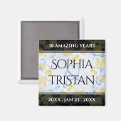 Elegant 18e Porcelain Wedding Jubileum Magneet (Voorkant / Achterkant)