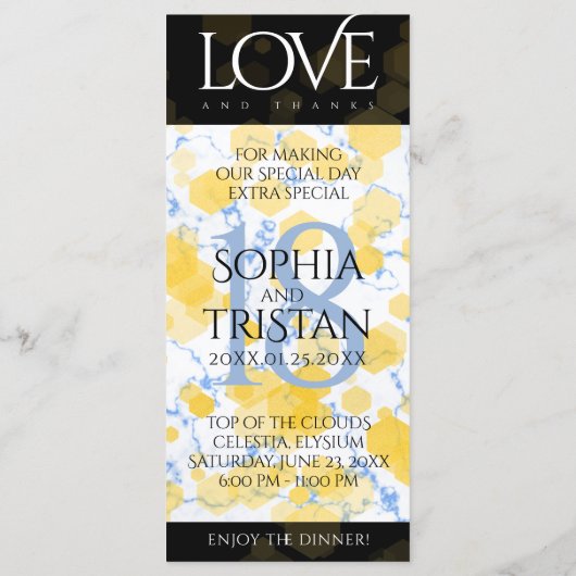 Elegant 18e Porcelain Wedding Jubileum Menu (Achterkant)