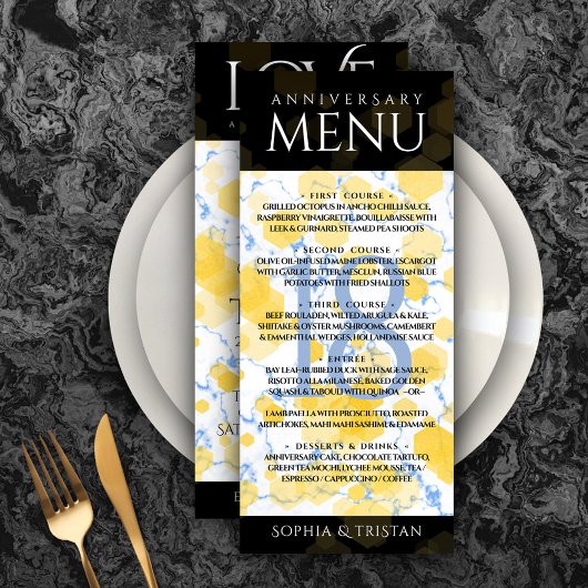 Elegant 18e Porcelain Wedding Jubileum Menu