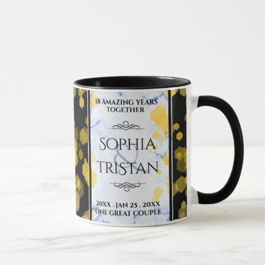 Elegant 18e Porcelain Wedding Jubileum Mok (Rechts)