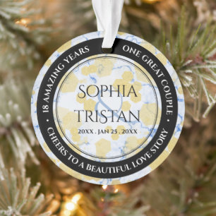 Elegant 18e Porcelain Wedding Jubileum Ornament