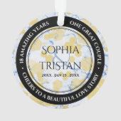 Elegant 18e Porcelain Wedding Jubileum Ornament (achterkant)