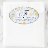 Elegant 18e Porcelain Wedding Jubileum Ovale Sticker (Tas)