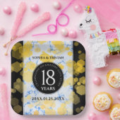 Elegant 18e Porcelain Wedding Jubileum Papieren Bordje (Feest)