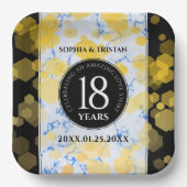 Elegant 18e Porcelain Wedding Jubileum Papieren Bordje (Voorkant)