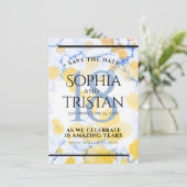 Elegant 18e Porcelain Wedding Jubileum Save The Date (Staand voorkant)