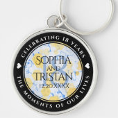 Elegant 18e Porcelain Wedding Jubileum Sleutelhanger (Voorkant)