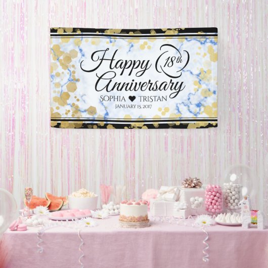 Elegant 18e Porcelain Wedding Jubileum Spandoek (Feest)
