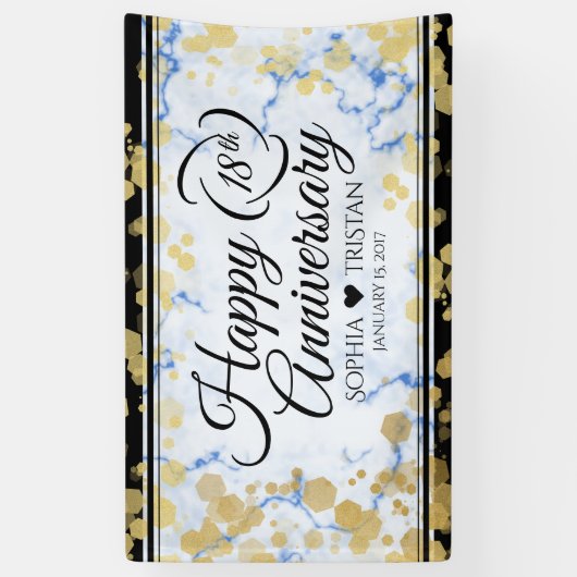 Elegant 18e Porcelain Wedding Jubileum Spandoek (Verticaal)