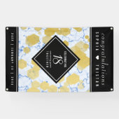Elegant 18e Porcelain Wedding Jubileum Spandoek (Horizontaal)