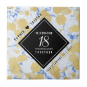 Elegant 18e Porcelain Wedding Jubileum Tegeltje (Voorkant)