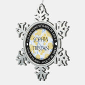 Elegant 18e Porcelain Wedding Jubileum Tin Sneeuwvlok Ornament (Rechts)