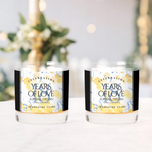 Elegant 18e Porcelain Wedding Jubileum Whisky Glas (Insitu (Huwelijk))