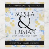 Elegant 18e Porcelain Wedding Jubileum Wijn Etiket (Enkel label)